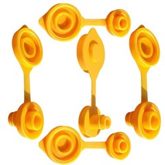 5 Pack Yellow Plastic Gas Can Vent Caps For Fuel Container Leak-Proof Seal