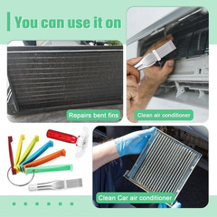 3 Pieces Air Conditioning Brush Set Includes FCR6 Ring Fin Comb Air Conditioner