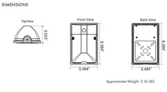 25W Mini Wall Pack White Dusk to Dawn Photocell 2500Lm 5000K Security Entrance