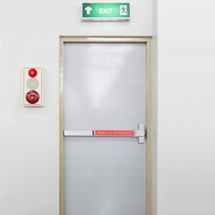 Door Push Bar Panic Exit Device with Lock Commercial Emergency Hardware Silver