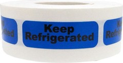 Blue “Keep Refrigerated” Stickers | 0.5 x 1.5″ Inches Wide | 500 Pack
