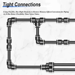 Push To Connect Fittings Elbow For 3/8” OD Pneumatic Air Line Hose 90° 5Pcs