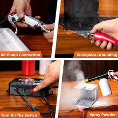 Powder Coating Gun System for Metal, Hotcoat Powder Coating Kit, Dual Voltage 15