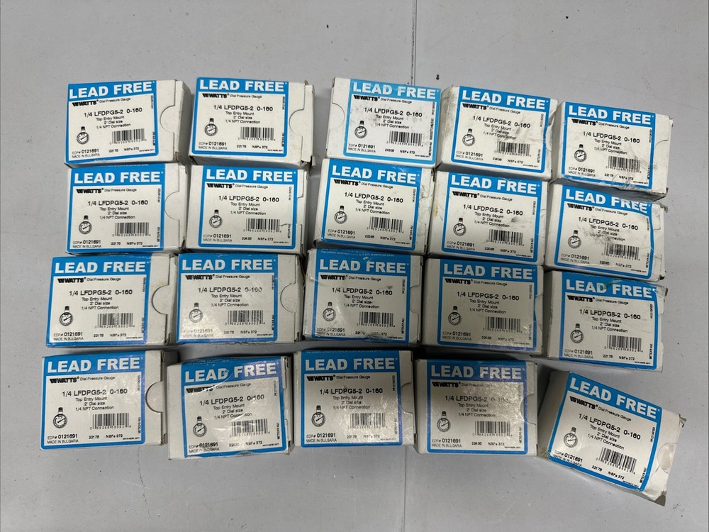 20x Watts Pneumatic Pressure Gauge 0-160psi 1/4″ NPT, LFDPG5-2 0-160 TOP