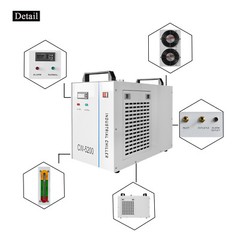 US CW5200 6L Industrial Water Chiller 110V Industrial Chiller Dual Cooling Fans