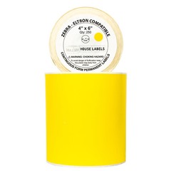 ZEBRA 4×6 COLOR (4″ x 6″) YELLOW Direct Thermal Labels – 1″ Core – (6) Rolls/250
