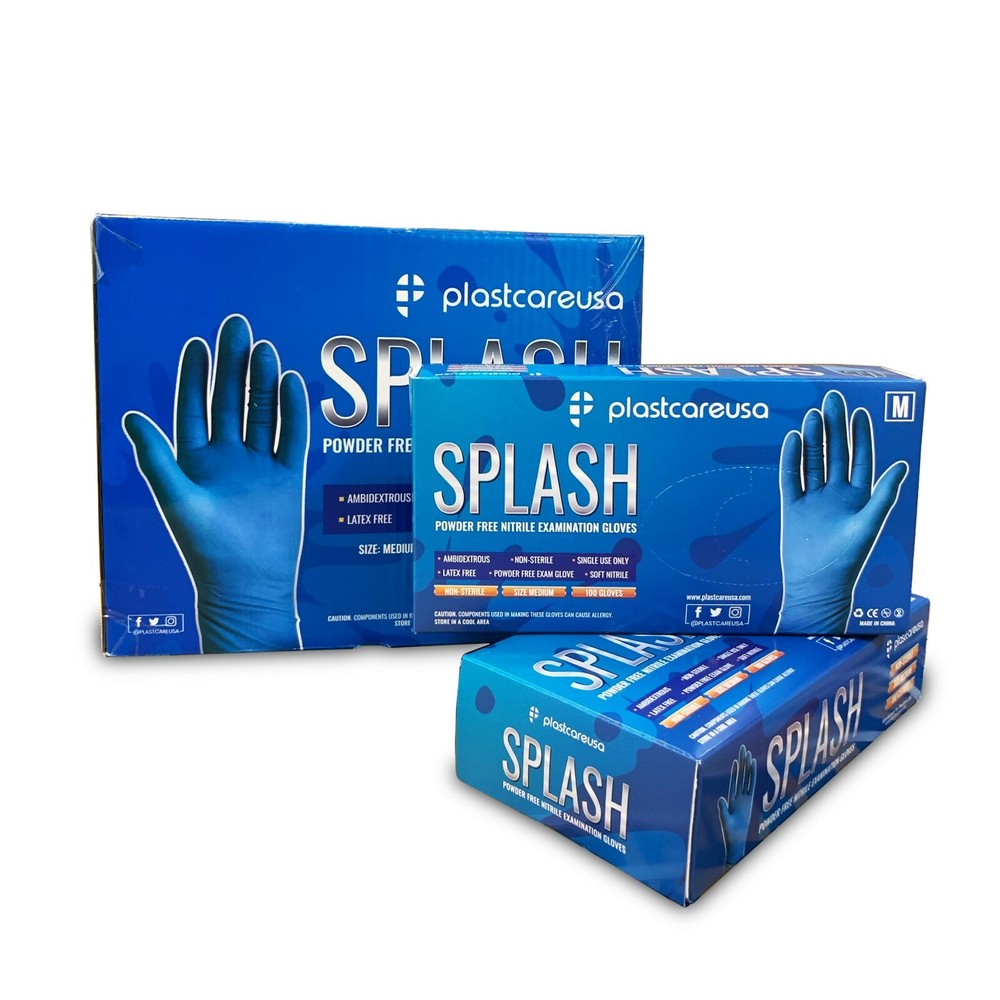 1000 Small Blue Nitrile 3.5 mil Powder Free Examination Gloves
