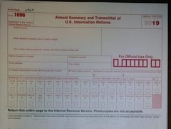 5 SHEETS 1099-C Cancellation of Debt & 1096 Transmittal Forms