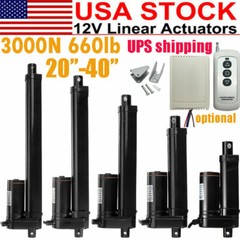 DC 12V Electric Linear Actuator Motor 3000N 660lb 2″~ 40″ Heavy Duty Fast IP65