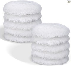 5 PCS 5 Inch Wool Polishing Pad Hook and Loop Buffing Wheel for O Size: 5 INCH