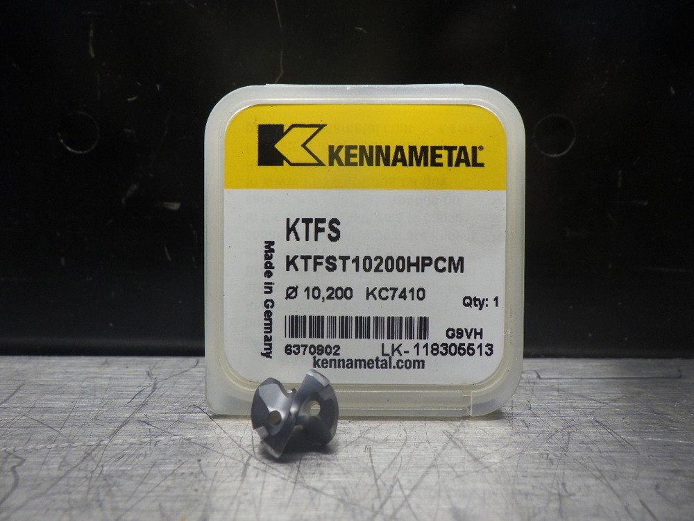 Kennametal Carbide 10.20mm Coolant Thru Drill Insert KTFST10200HPCM KC7410 (LOC8
