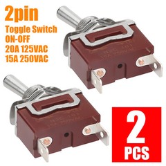 2 Pin SPST Heavy Duty Rocker Toggle Switch 20A 125V/15A 250V ON/OFF for Car Boat