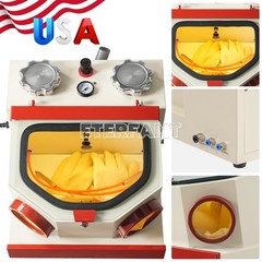 TwinPen Sandblaster with Dust Collection Box and LED Strip Light 2 Aluminum Tank
