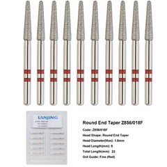 Dental Zirconia Cutting Bur Diamond Burs Round End Taper Z856 Friction Grip FG