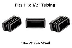 1″ x 1/2” Rectangle Tube Plugs Rectangular Tubing Cap Various Pack Sizes