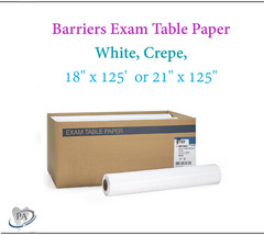 TIDI Exam Table Paper, 18″ x 225 ft, Crepe, Smooth, Medical, Spa, 6/12 Rolls/cs