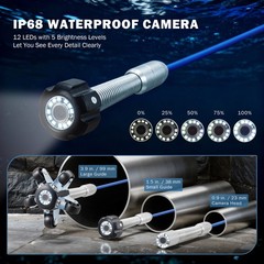 Zelcan 4.3 Inch 98ft/30m Self-Leveling Sewer Camera 8500mAh for Drain Pipe IP68