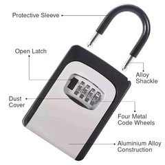 Key Lock Box for Outside-Combination Lockbox for House Key-Portable/Wall Mounted
