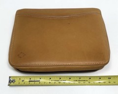 NEW VTG 1996 Franklin Covey SpaceMaker Tan Tobacco Leather Zip Planner 10×7 MINT