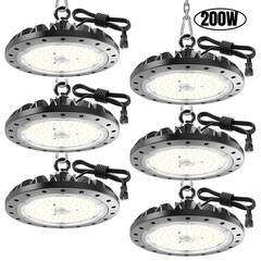 6 Pack 200W UFO Led High Bay Light Commercial Industrial Warehouse Factory Light