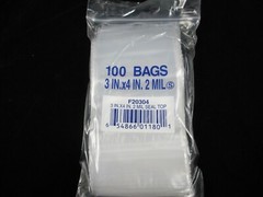 100 – 3″ X 4″ ZIP LOC CLEAR PLASTIC BAGS – 2 MIL – BRAND NEW – MANY USES – 25