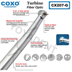 COXO Dental Handpiece Fiber Optic High Speed Turbine LED Coupling 6Hole Fit NSK