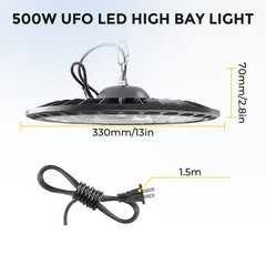 12Pcs 500W UFO Led High Bay Light Shop Industrial Commercial Warehouse Gym Light
