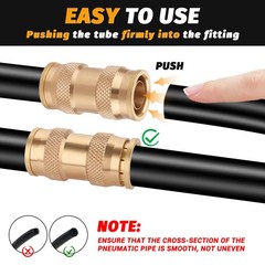 2 Pack 3/4″ DOT Brass Push-to-Connect Fittings Air Brake Union Coupler Truck
