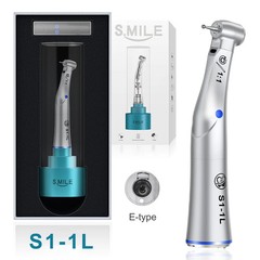 Dental Optic LED 1:1 Direct Drive Contra Angle Handpiece Blue Ring Quattro Spray