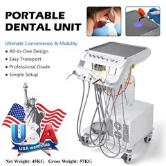 Portable Dental Mobile Delivery Unit with Air Compressor Curing Light Scaler