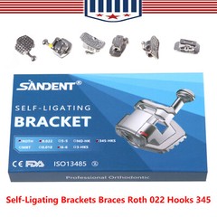 Dental Orthodontic Self-Ligating Brackets Braces Roth 022 Hooks 345&Buccal Tubes