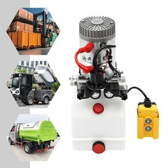 3 Quart Double Acting Hydraulic Pump Dump Trailer Reservoir 12V DC Unit Pack