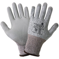 Global Glove PUG-111 Cut Resistant Level A2 Work Gloves Grey PU Palm Coated