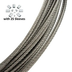 1/32″, 5/128″, 3/64″, 1/16″, 5/64″ 7×7 T316 Stainless Steel Cable