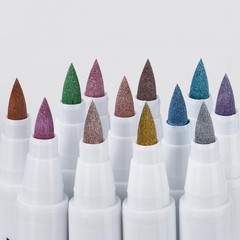 12 Colors Metallic Acrylic Paint Pens for Rock Painting, Extra Fine Tip Metallic