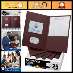 Two-Pocket Folders 25-Pack, Dark Red Burgundy, Textured Matte Finish, Letter Siz