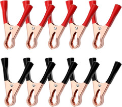 10 Pcs Heavy Duty Metal Insulated Alligator Clips 50A for Battery Testing