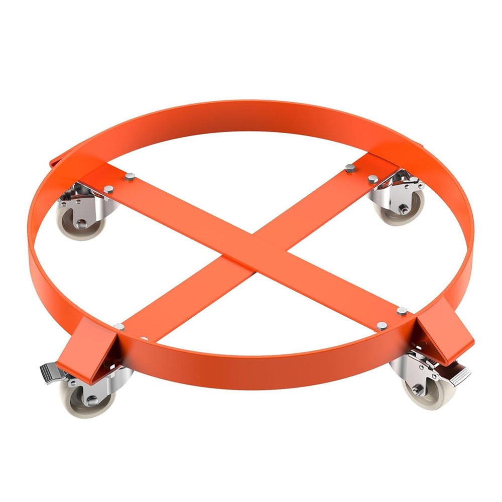 55 Gal Drum Dolly Heavy Duty Barrel Cart 1000/1250lbs with Swivel Casters Steel