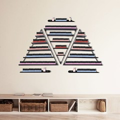 5 Tiers Metal Triangle Nail Polish Display Racks Black Wall-Mounting Shelf Kit