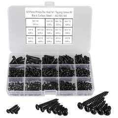 Complete 625pcs Self-Tapping Screw Set – M2 M3 M4 Assortment with Storage Box