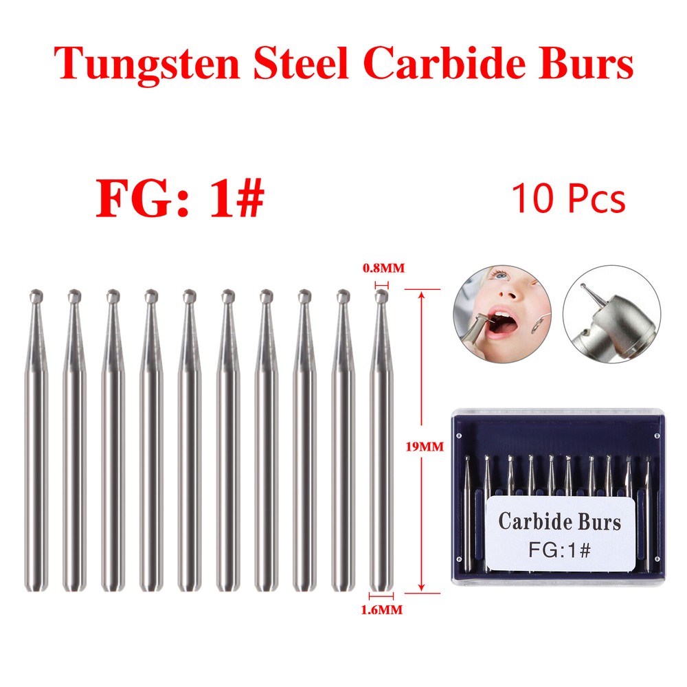 10-100 Pcs Dental Handpiece Carbide Burs FG 1 2 3 4 5 557 558 1957 1958 330 245