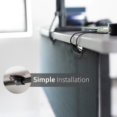 VIVO Black Under Desk Privacy & Cable Management Sleeve Panel 60″ Kit
