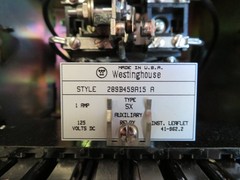 Westinghouse Type SX Auxiliary Relay Style 289B459A15 A WH SX 125 V DC