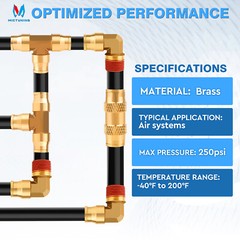 43pcs Brass Air Line Fittings Kit Push to Connect for Semi/Truck Trailer Brakes