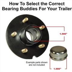 Bearing Buddy (4) 1.980 Boat Trailer Genuine CHROME with Protective Bras