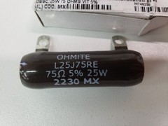 UNUSED – Ohmite L25J75RE Resistor 25w 75ohms VIT 5%