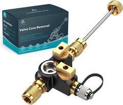 VC2G 1/4″ Valve Core Removal Tool Dual Valve with Sight Glass – Vacuum-Rated 20