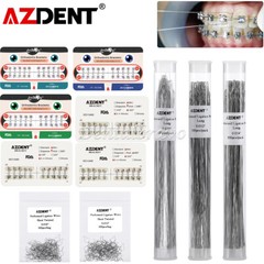 AZDENT Dental Orthodontic Metal Brackets Braces /Wire Preformed Ligature Ties