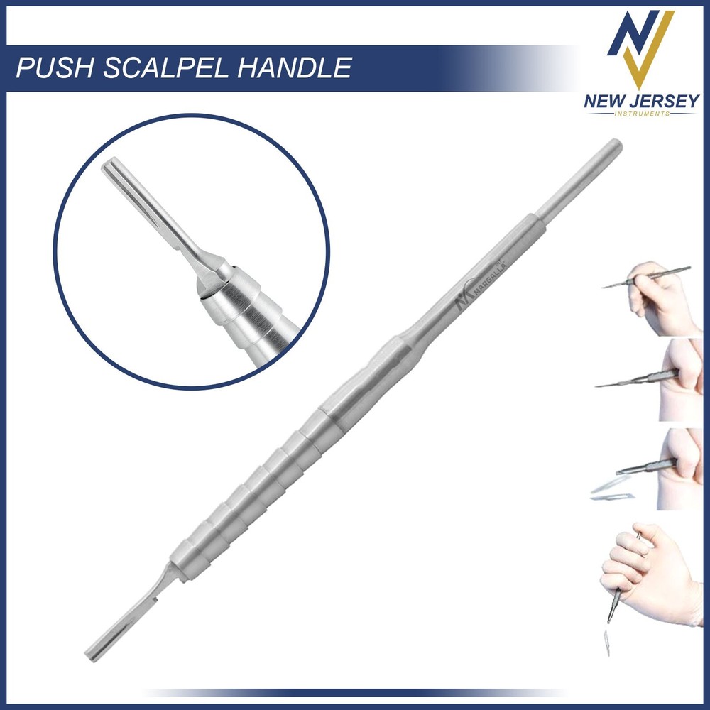 Push Scalpel Handle No 3 Easy Eject Dentist Dental Safe Push Blade Remover
