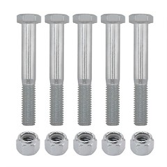 Grade 2 Shear Bolts for Rotary Cutters 1/2″ x 3-1/2″ with Nylock Nuts – 5 Pack